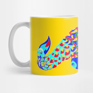 pangolin anteater ecopop in tribal floral totonac art Mug